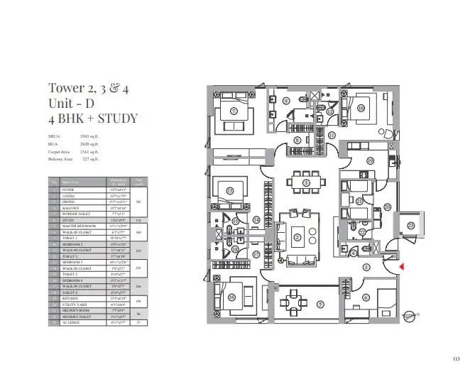 Unit C 5BHK + Study